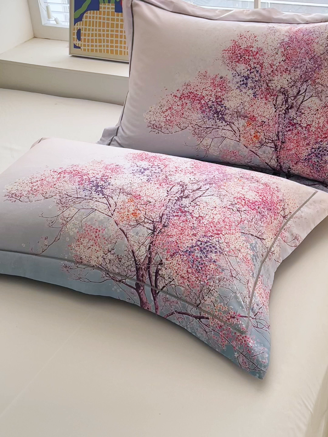 91家纺网 家纺一手货源 找家纺 焱博家纺 2026新款13376全棉纯棉大版数码印花单枕套枕套单件 四季发财