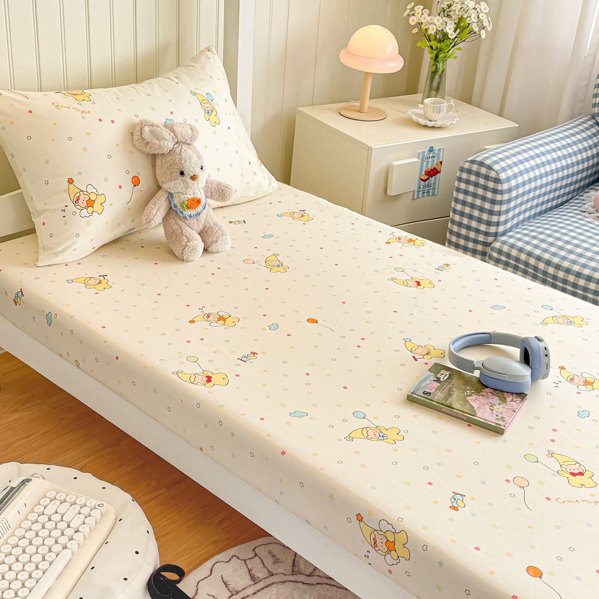 91家纺网 家纺一手货源 找家纺 寻米 2026新款春夏13070印花三件套单品系列-单床单 星星小熊