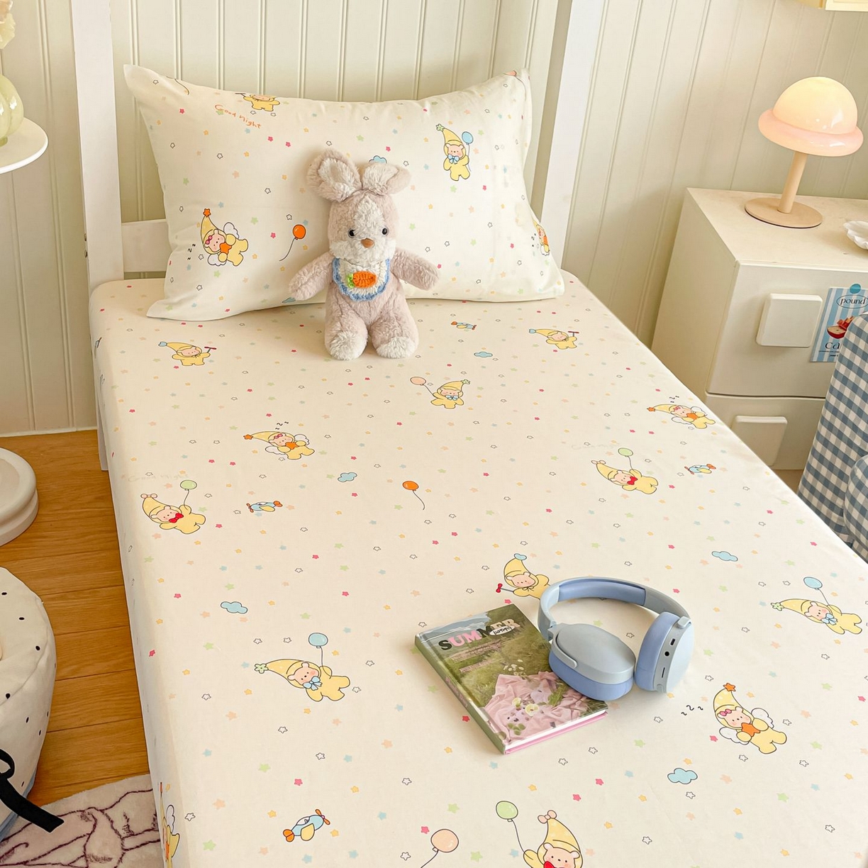 91家纺网 家纺一手货源 找家纺 寻米 2026新款春夏13070印花三件套单品系列-单床单 星星小熊