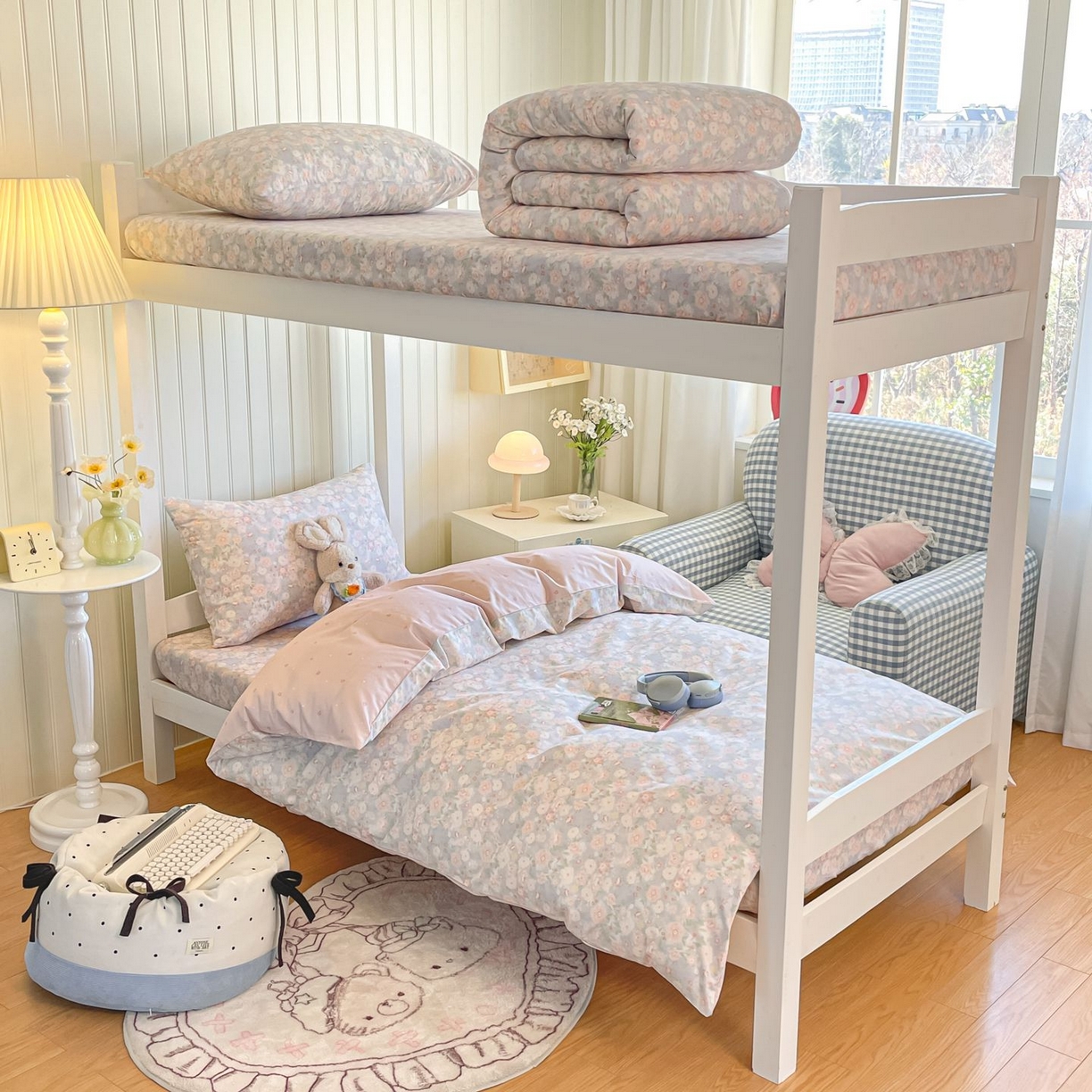 91家纺网 家纺一手货源 找家纺 寻米 2026新款春夏13070印花三件套单品系列-单床笠 繁花-粉