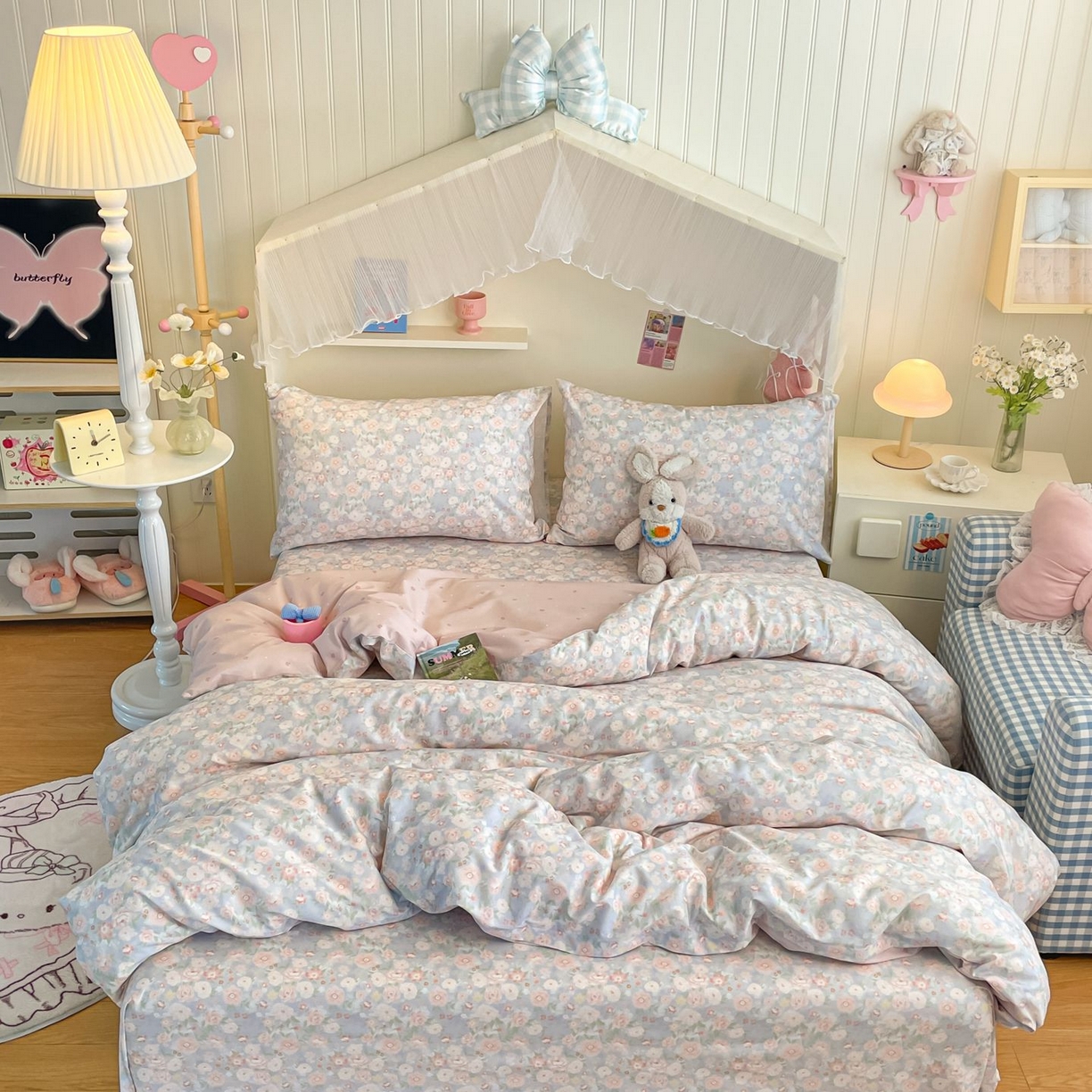 91家纺网 家纺一手货源 找家纺 寻米 2026新款春夏全棉13070印花四件套单品系列-单床笠 繁花-粉