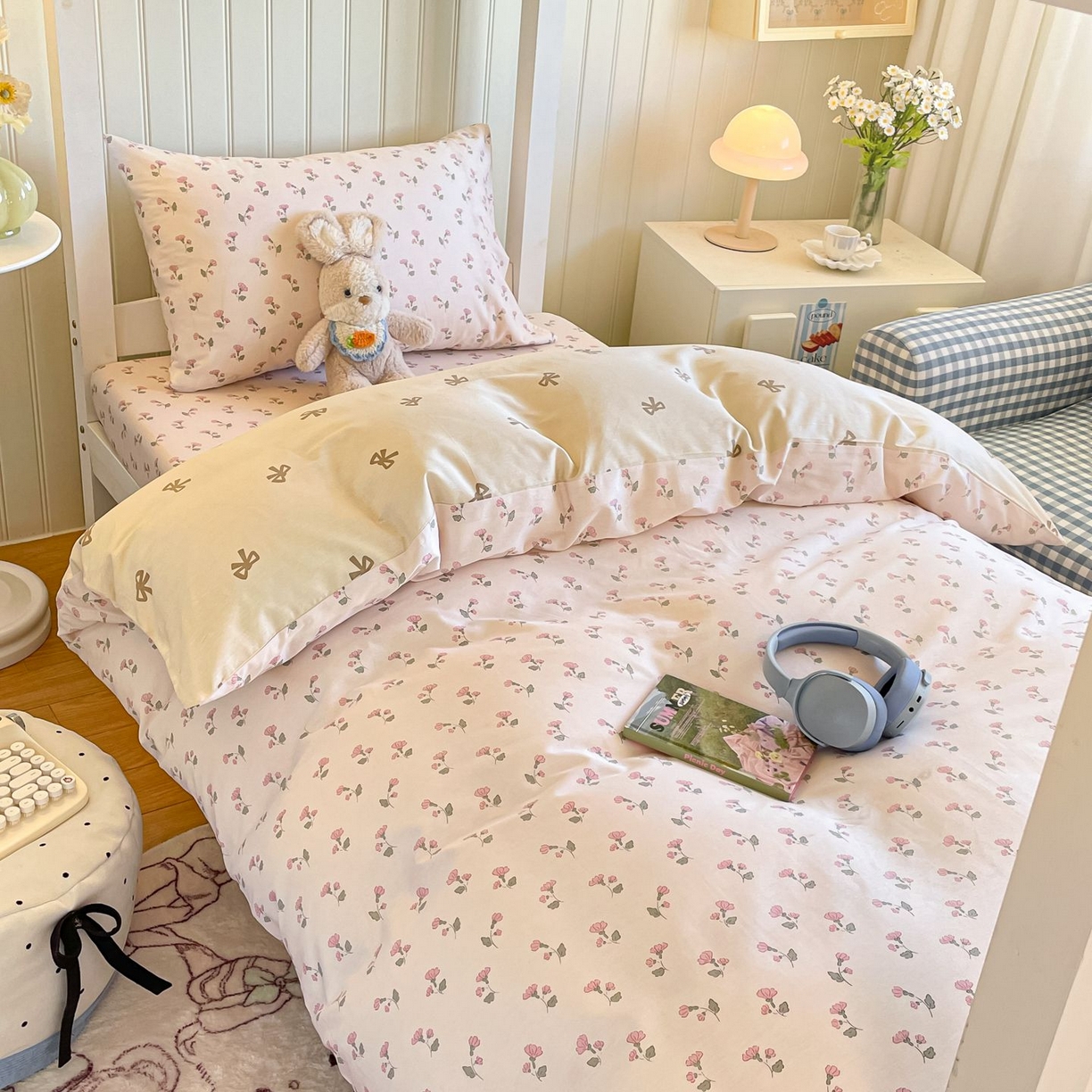 91家纺网 家纺一手货源 找家纺 寻米 2026新款春夏13070印花三件套单品系列-单床笠 花漾