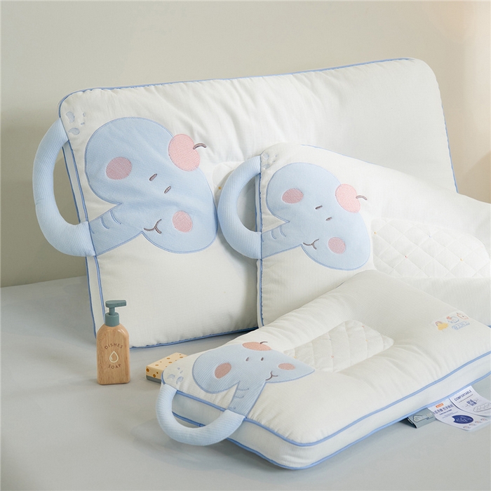 （总）昕科 2026新款安抚小飞象亲子枕卡通大象儿童枕头学生小象动物枕芯贴布绣枕枕头枕芯