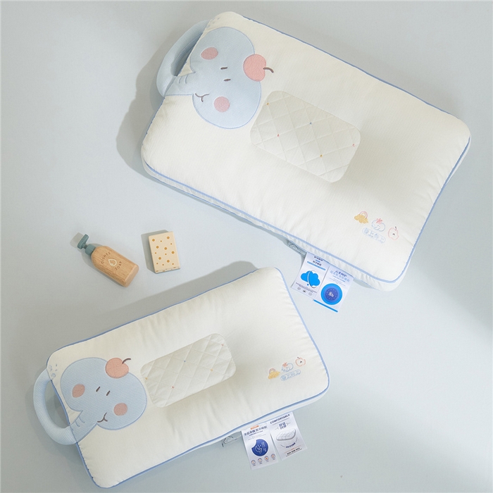 91家纺网 家纺一手货源 找家纺 （总）昕科 2026新款安抚小飞象亲子枕卡通大象儿童枕头学生小象动物枕芯贴布绣枕枕头枕芯