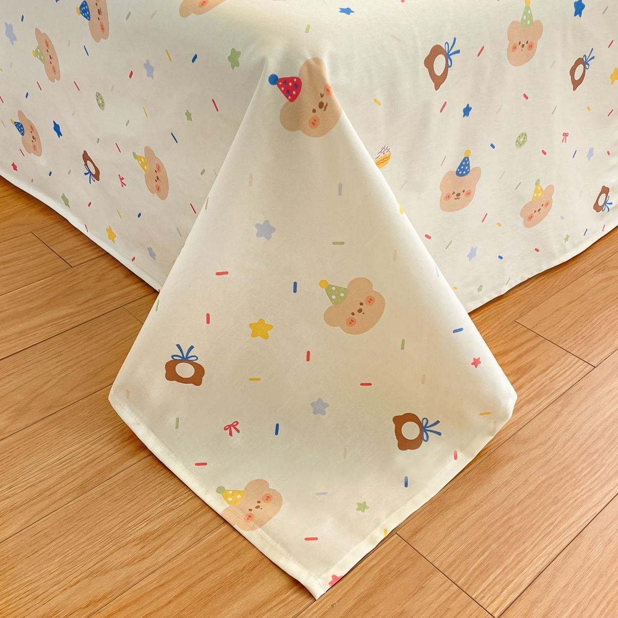 91家纺网 家纺一手货源 找家纺 寻米 2026新款春夏全棉13070印花四件套单品系列-单床笠 黄油小熊