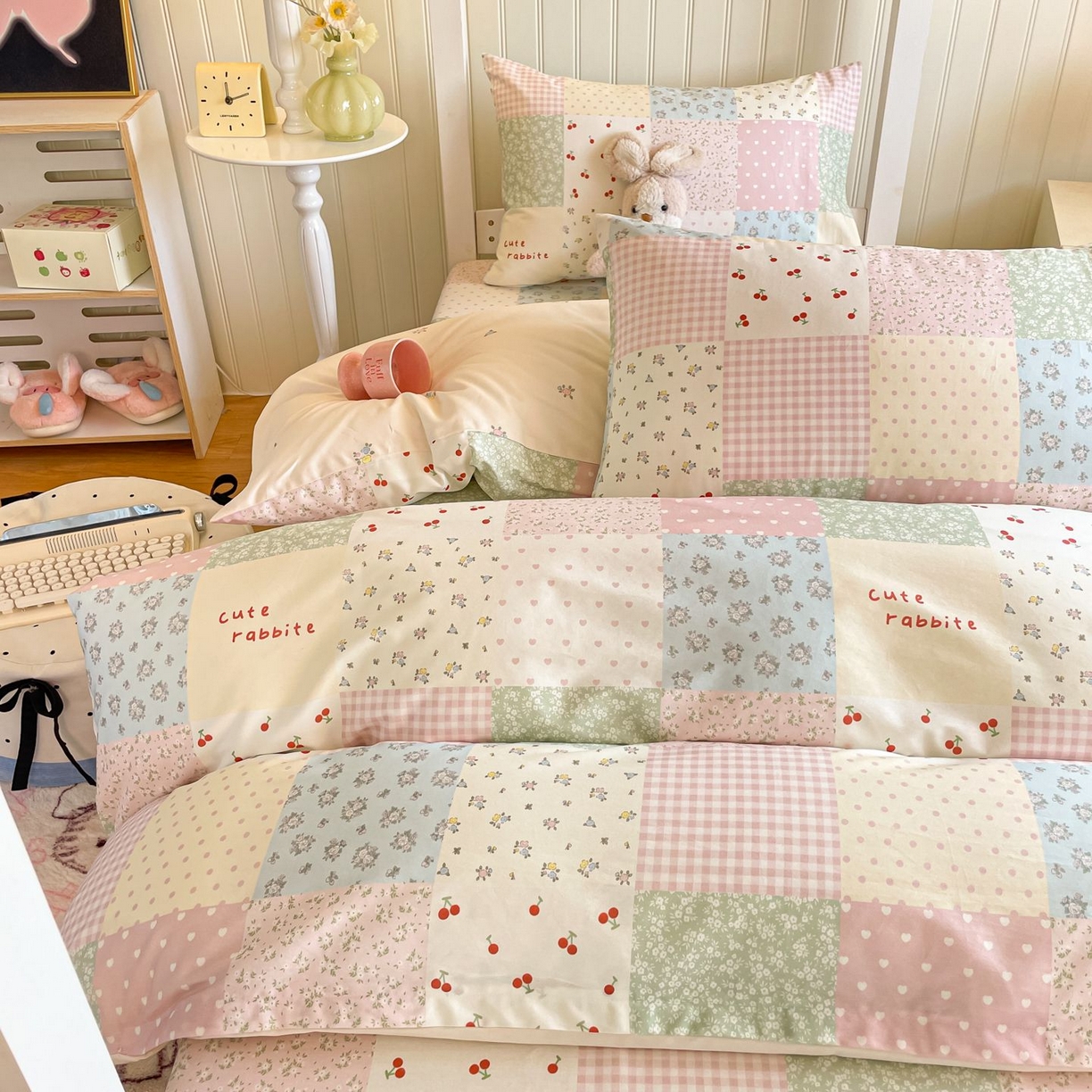 91家纺网 家纺一手货源 找家纺 寻米 2026新款春夏13070印花三件套单品系列-单床笠 美式田园