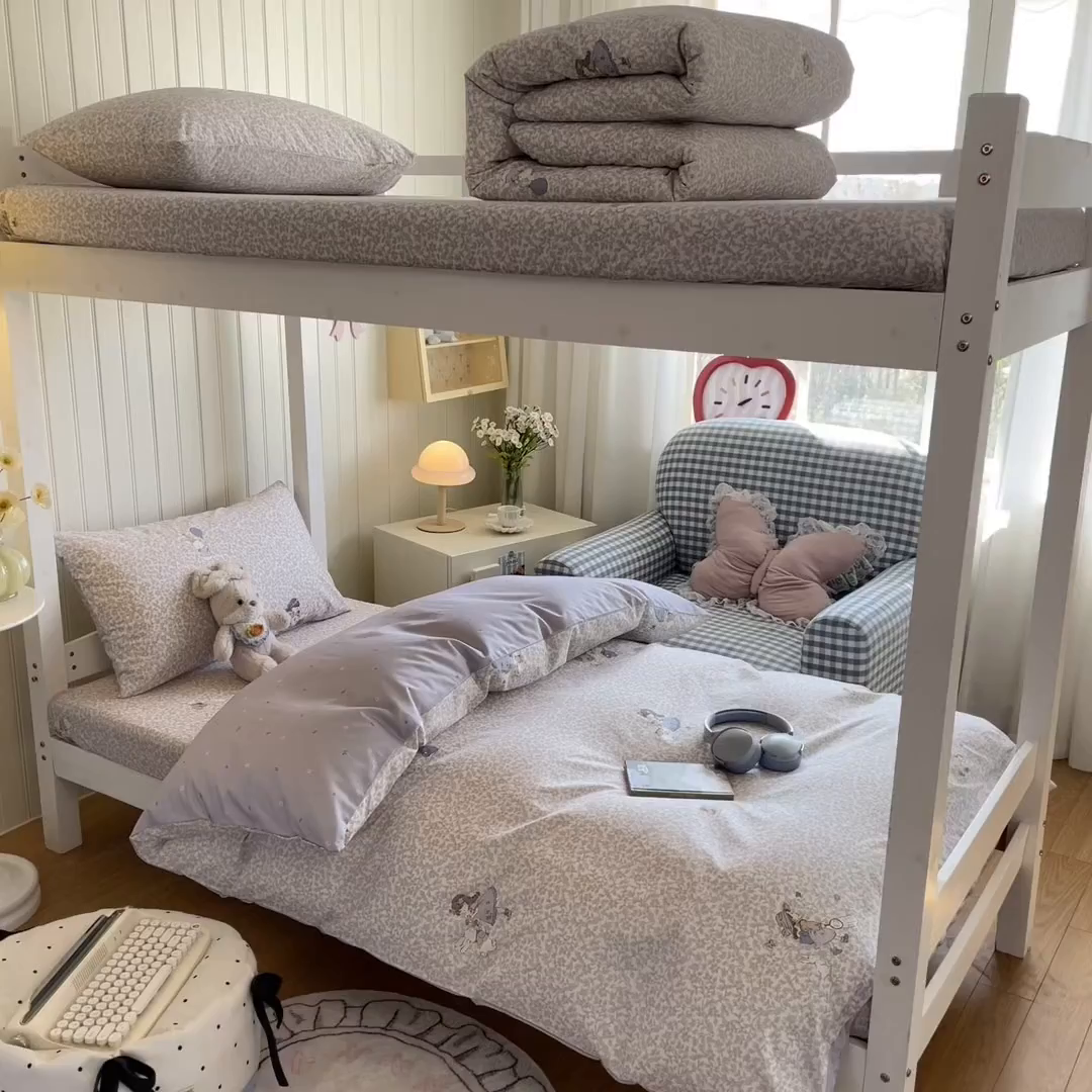 91家纺网 家纺一手货源 找家纺 寻米 2026新款春夏13070印花三件套单品系列-单床笠 萌兔花园