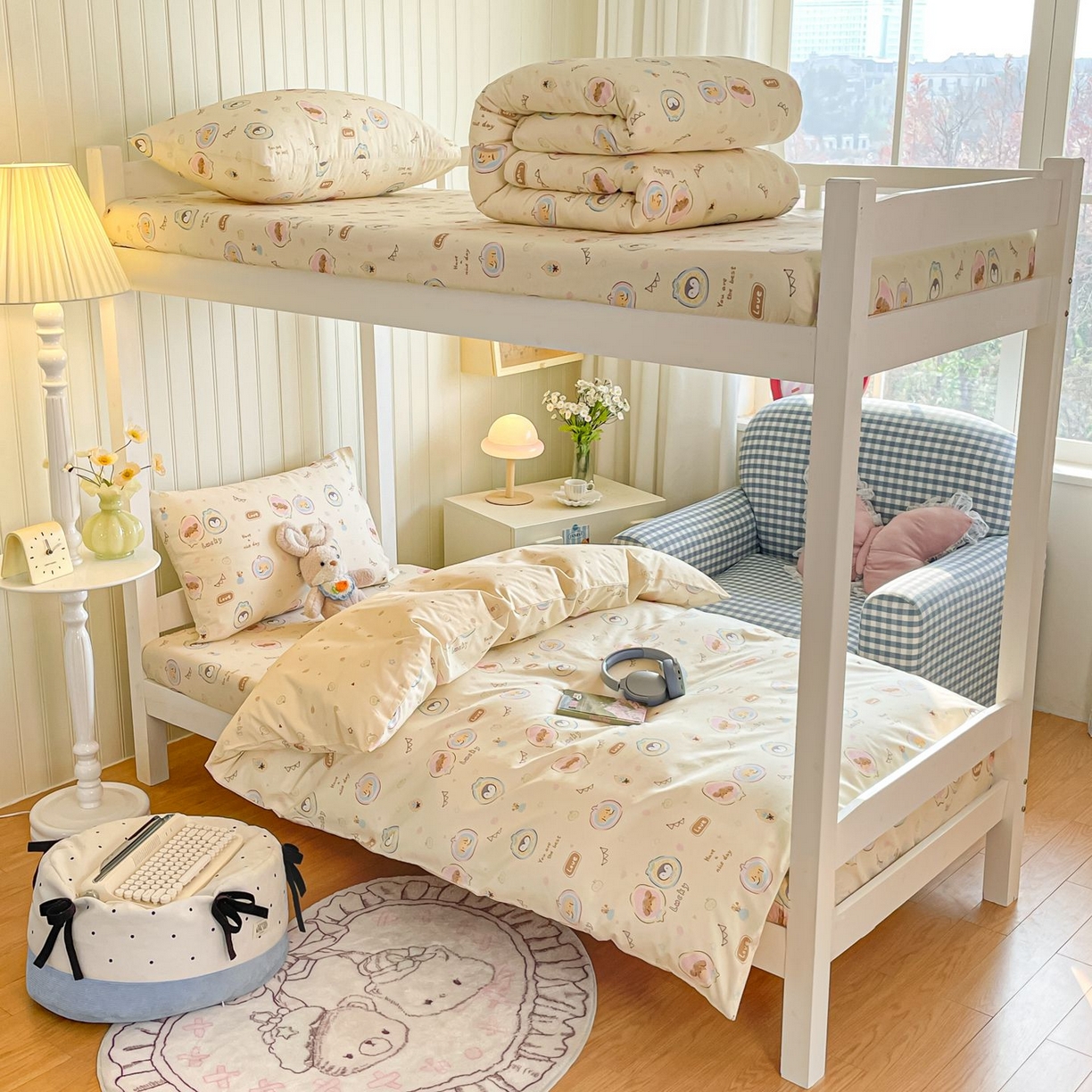 91家纺网 家纺一手货源 找家纺 寻米 2026新款春夏13070印花三件套单品系列-单床笠 奇妙动物园