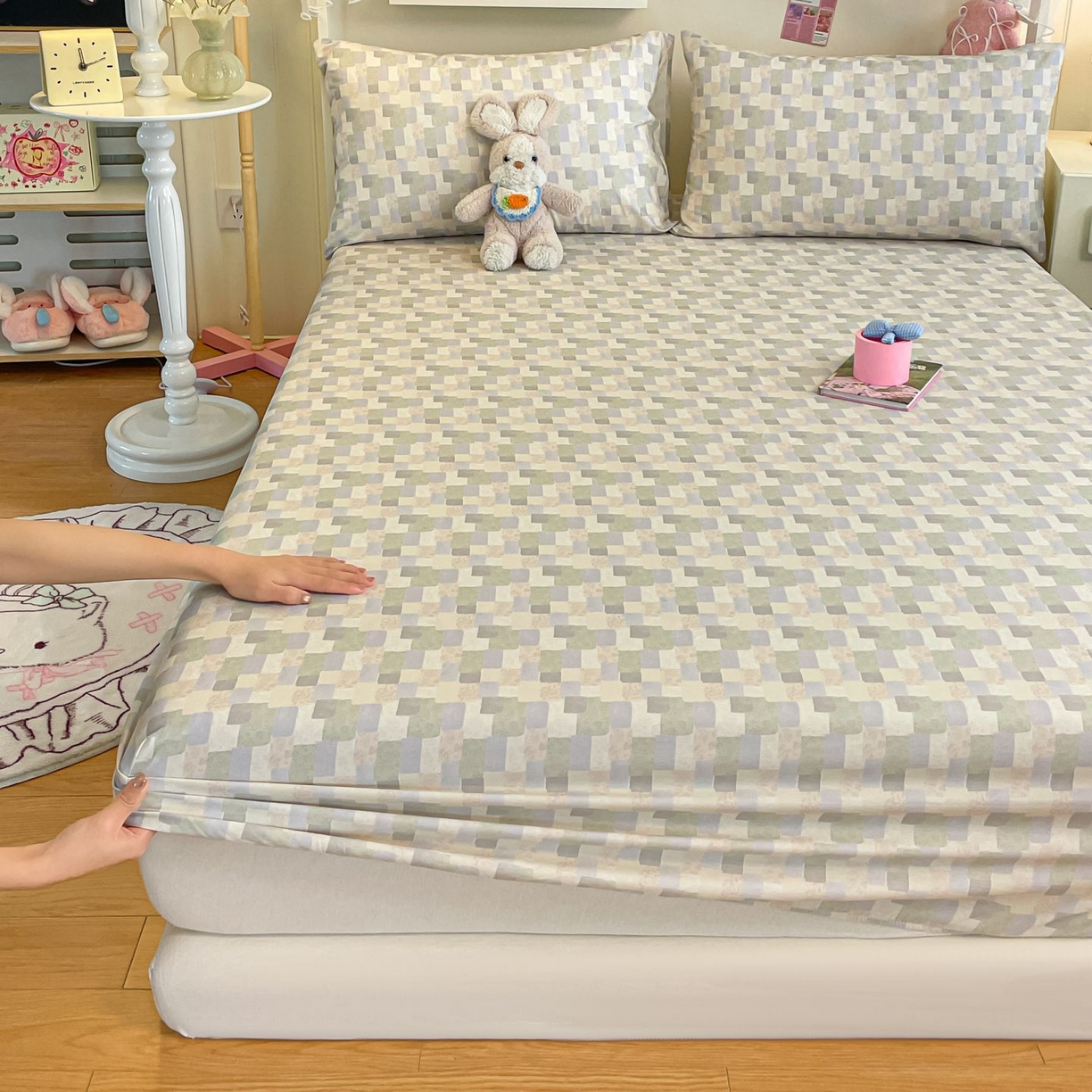 91家纺网 家纺一手货源 找家纺 寻米 2026新款春夏全棉13070印花四件套单品系列-单床笠 唐顿庄园