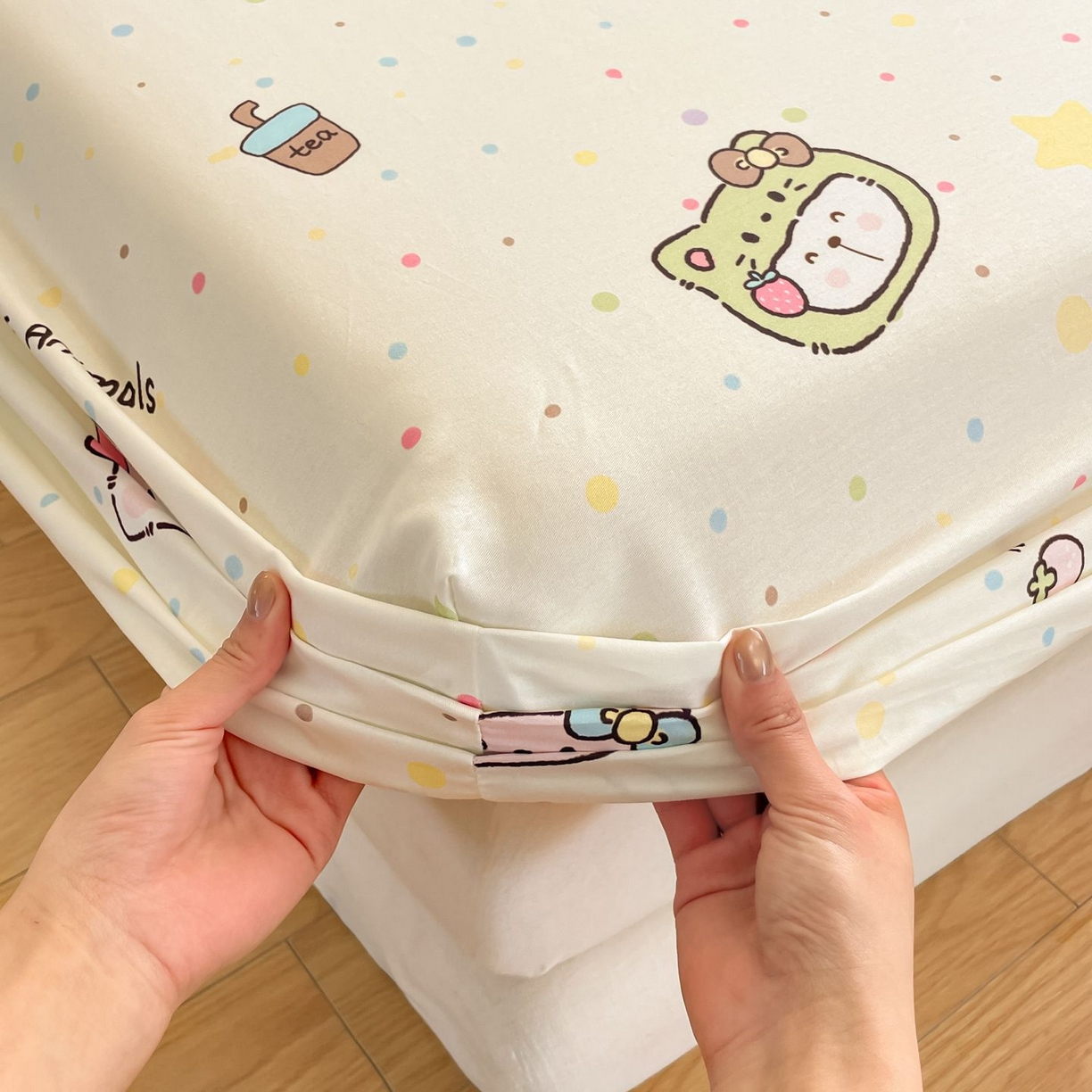 91家纺网 家纺一手货源 找家纺 寻米 2026新款春夏全棉13070印花四件套单品系列-单床笠 甜豆星球