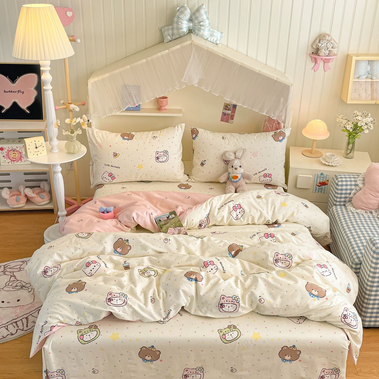 91家纺网 家纺一手货源 找家纺 寻米 2026新款春夏全棉13070印花四件套单品系列-单床笠 甜豆星球