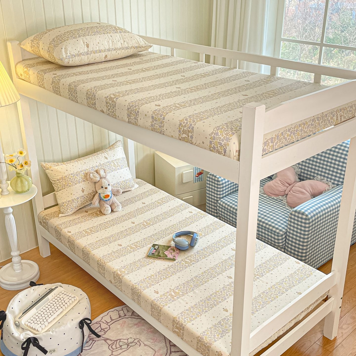 91家纺网 家纺一手货源 找家纺 寻米 2026新款春夏13070印花三件套单品系列-单床笠 小熊温蒂