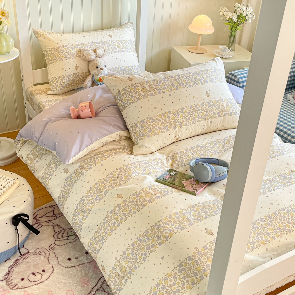 91家纺网 家纺一手货源 找家纺 寻米 2026新款春夏13070印花三件套单品系列-单床笠 小熊温蒂