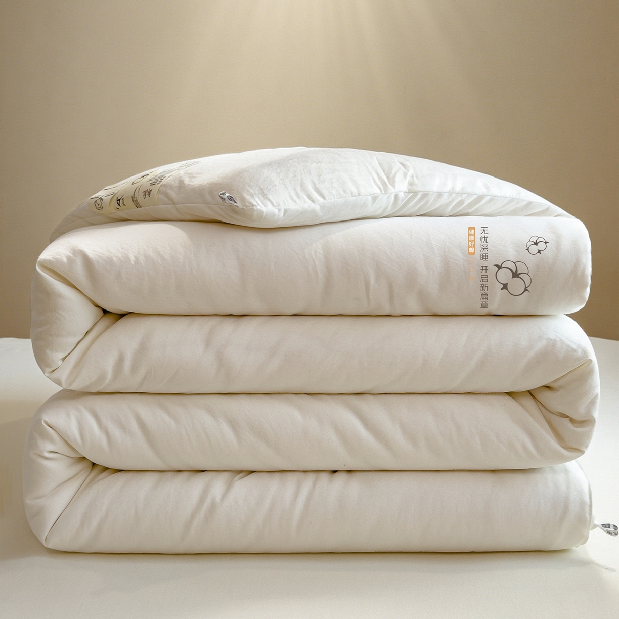 91家纺网 家纺一手货源 找家纺 （总）好尚居 2026新款纯色斜标木棉混合棉花被被子被芯