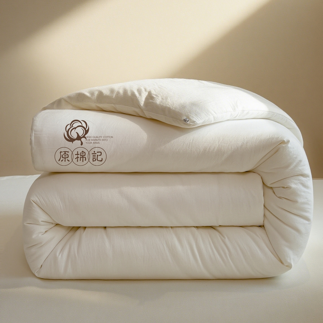 好尚居 2026新款纯色斜标木棉混合棉花被被子被芯 原棉季-白