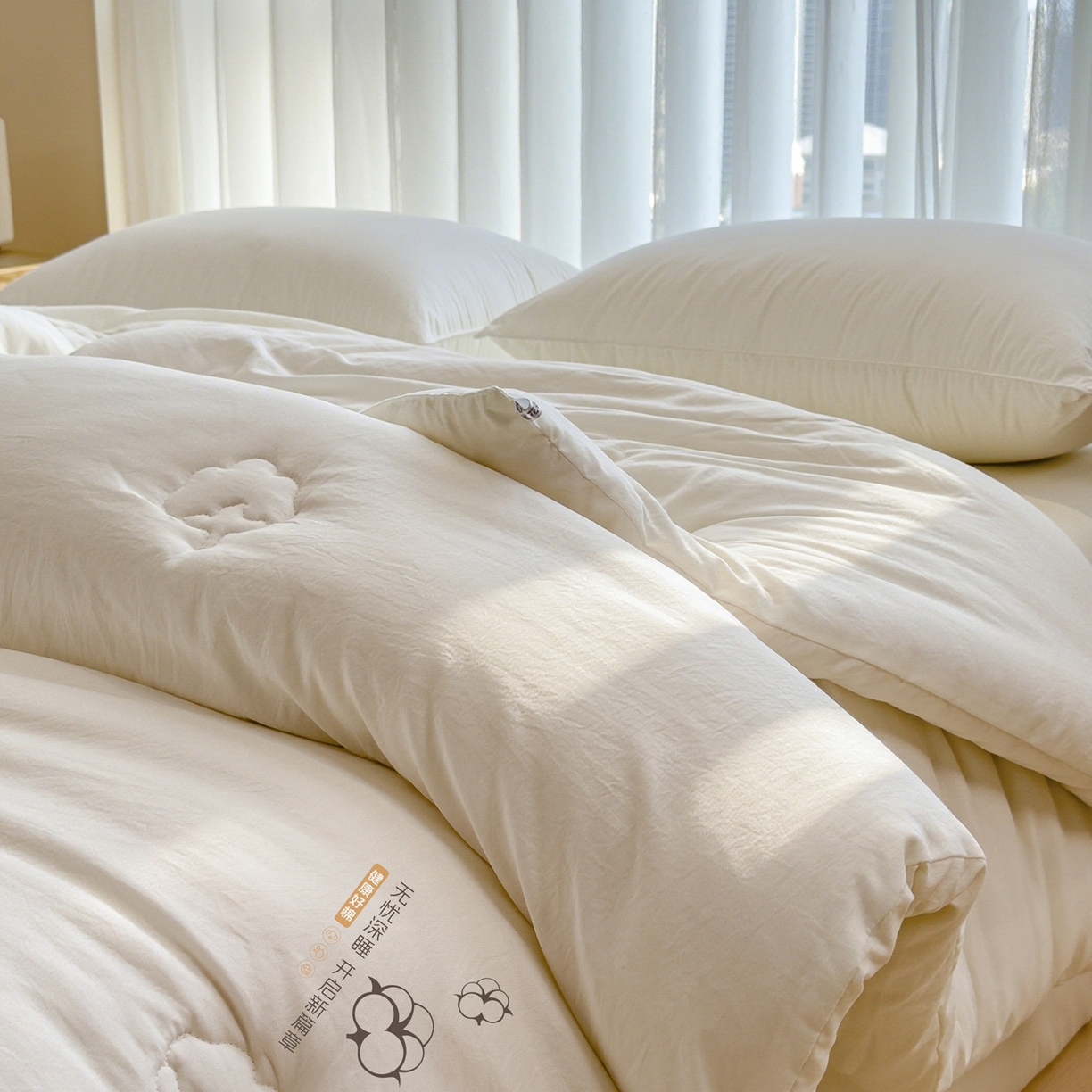 91家纺网 家纺一手货源 找家纺 （总）好尚居 2026新款纯色斜标木棉混合棉花被被子被芯