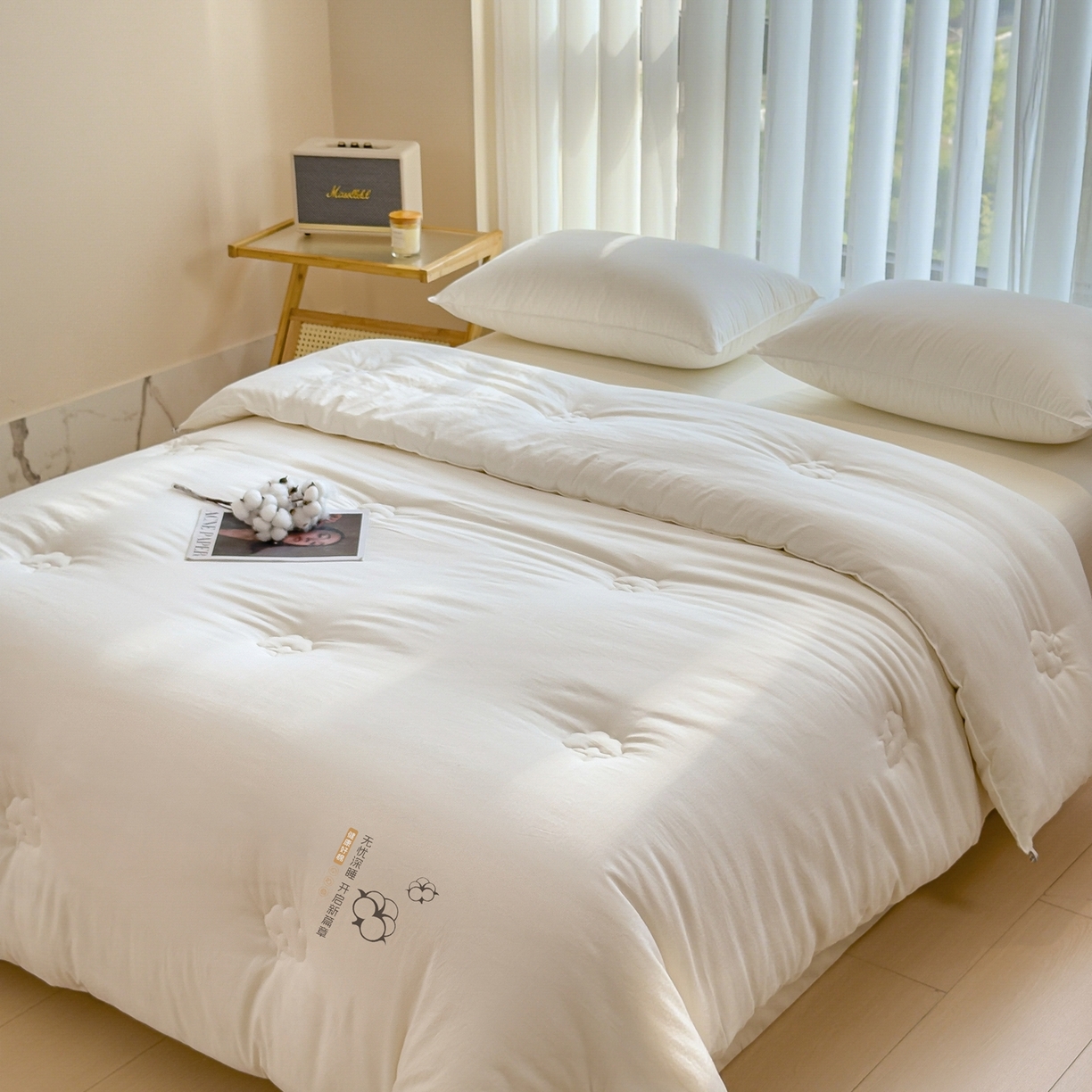 91家纺网 家纺一手货源 找家纺 （总）好尚居 2026新款纯色斜标木棉混合棉花被被子被芯