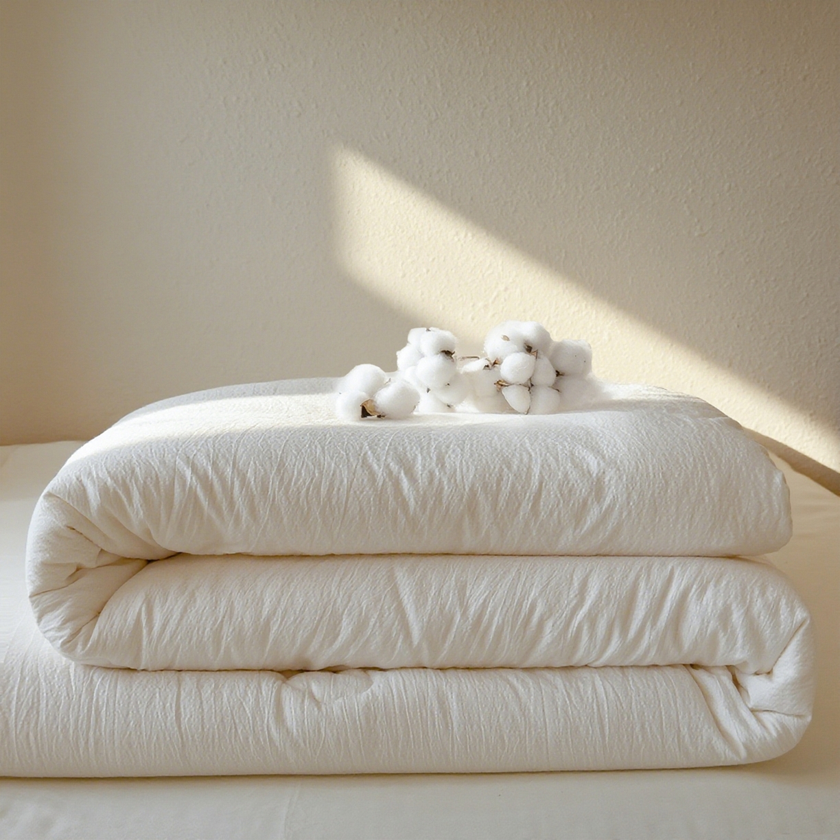 91家纺网 家纺一手货源 找家纺 好尚居 2026新款纯色斜标木棉混合棉花被被子被芯 斜标-白