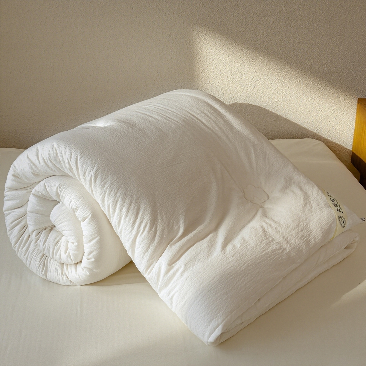 91家纺网 家纺一手货源 找家纺 好尚居 2026新款纯色斜标木棉混合棉花被被子被芯 斜标-白