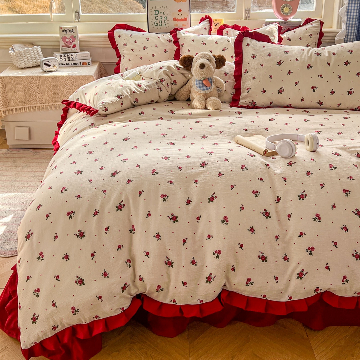 91家纺网 家纺一手货源 找家纺 （总）美梦家纺 2026春夏新款云感皱皱纱床盖四件套