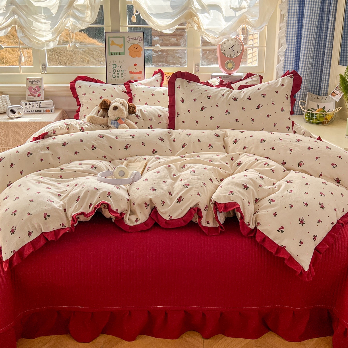 91家纺网 家纺一手货源 找家纺 （总）美梦家纺 2026春夏新款云感皱皱纱床盖四件套