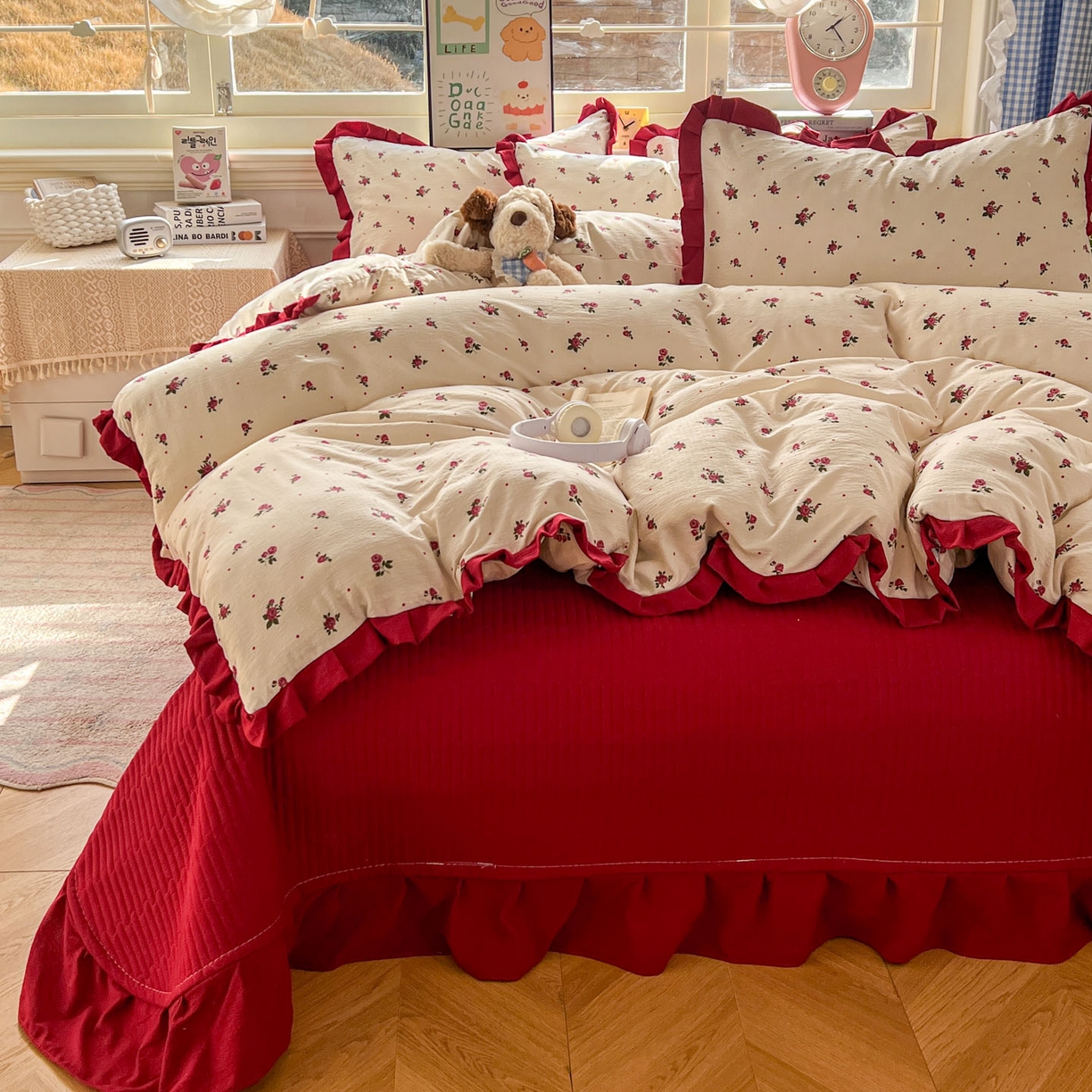 91家纺网 家纺一手货源 找家纺 （总）美梦家纺 2026春夏新款云感皱皱纱床盖四件套