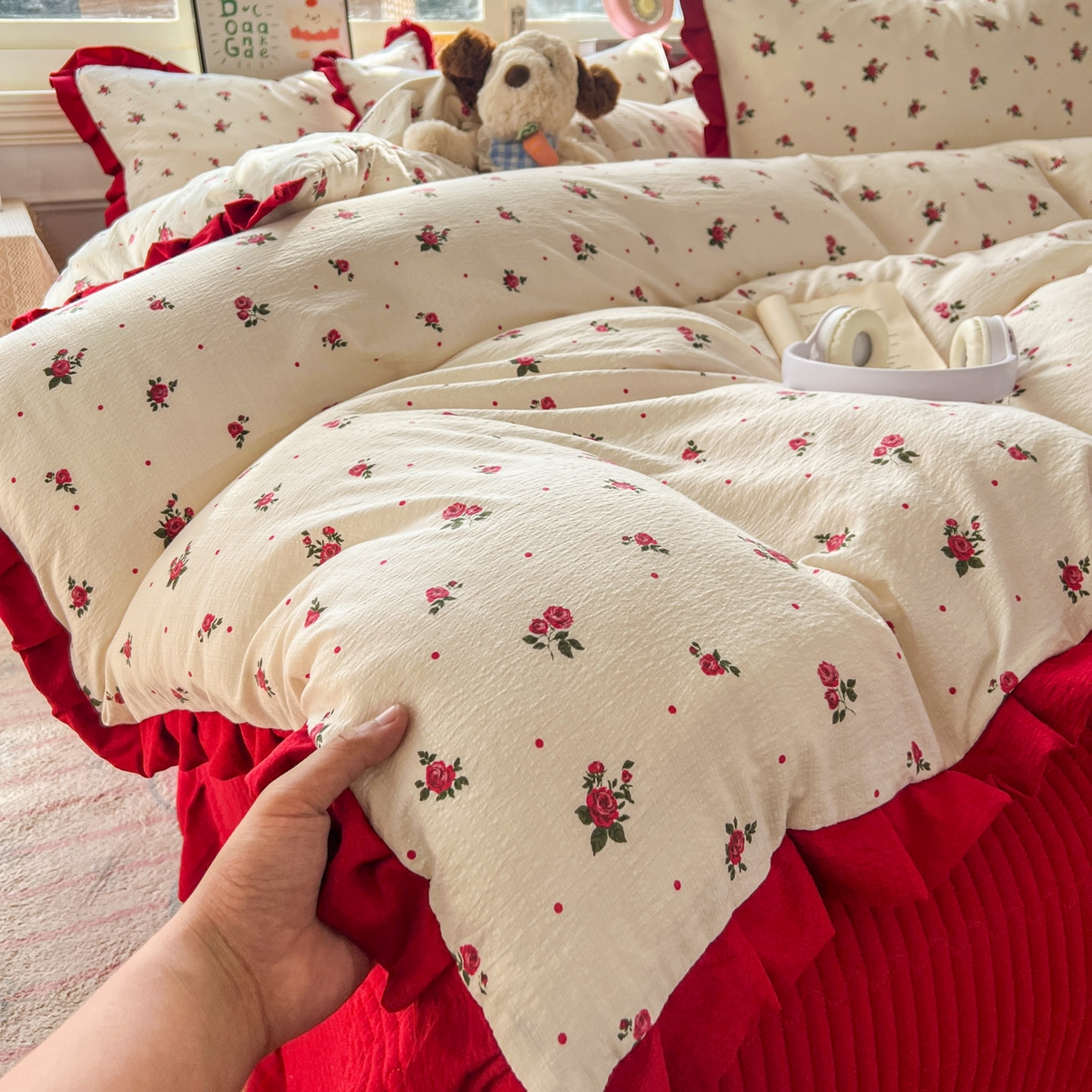 91家纺网 家纺一手货源 找家纺 （总）美梦家纺 2026春夏新款云感皱皱纱床盖四件套