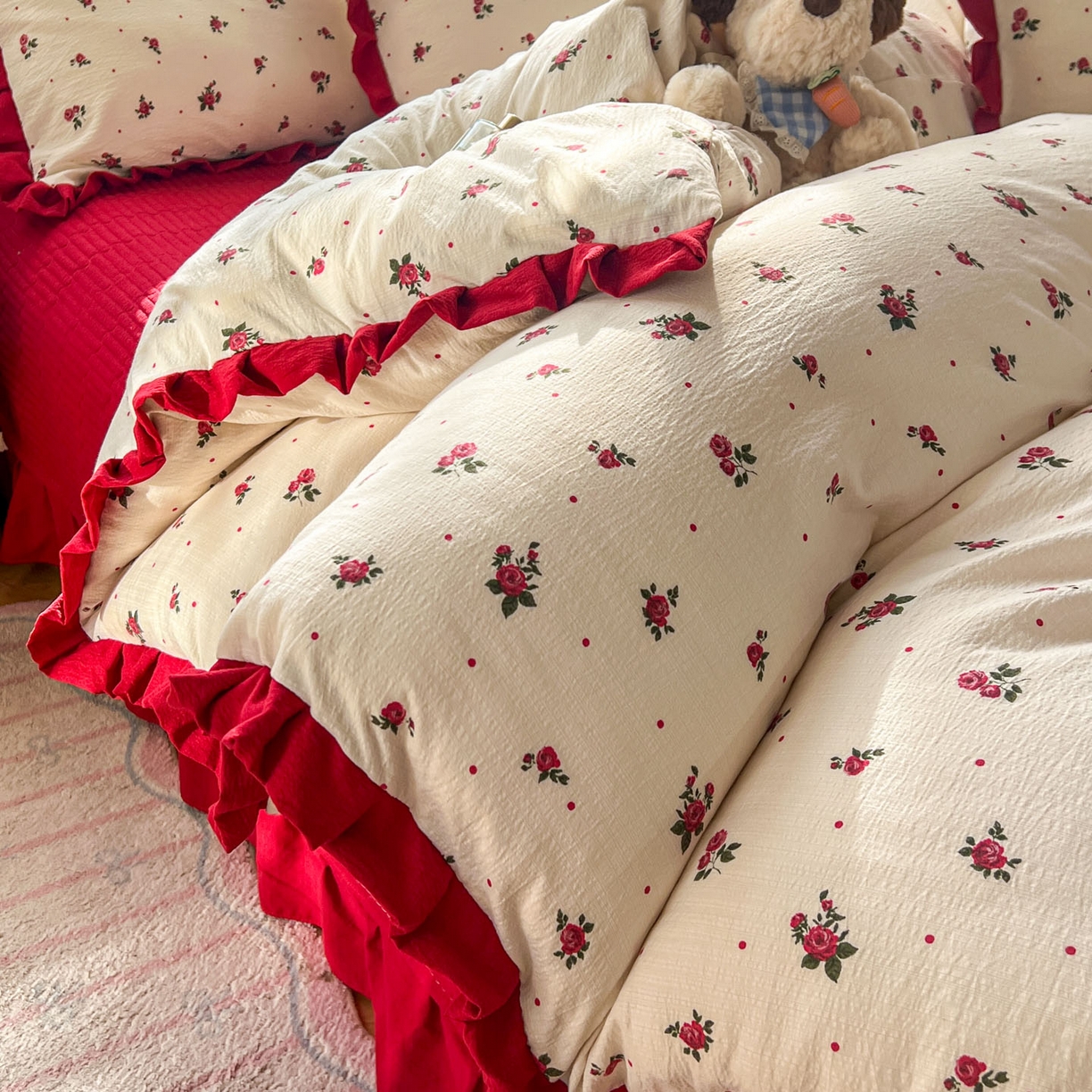 91家纺网 家纺一手货源 找家纺 （总）美梦家纺 2026春夏新款云感皱皱纱床盖四件套