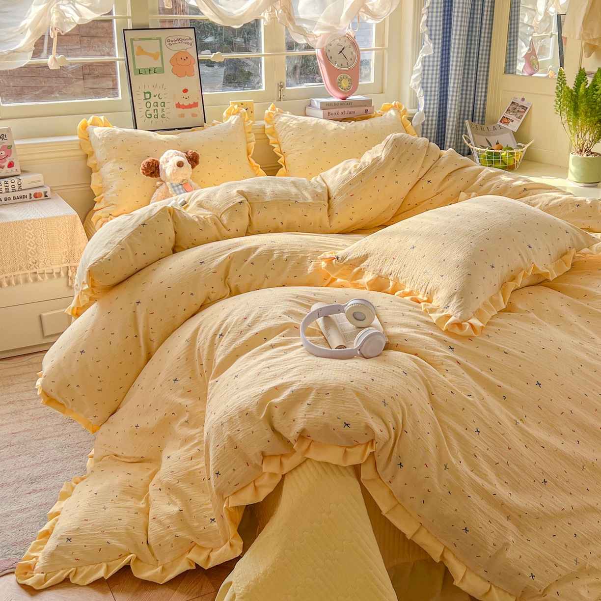 91家纺网 家纺一手货源 找家纺 （总）美梦家纺 2026春夏新款云感皱皱纱床盖四件套