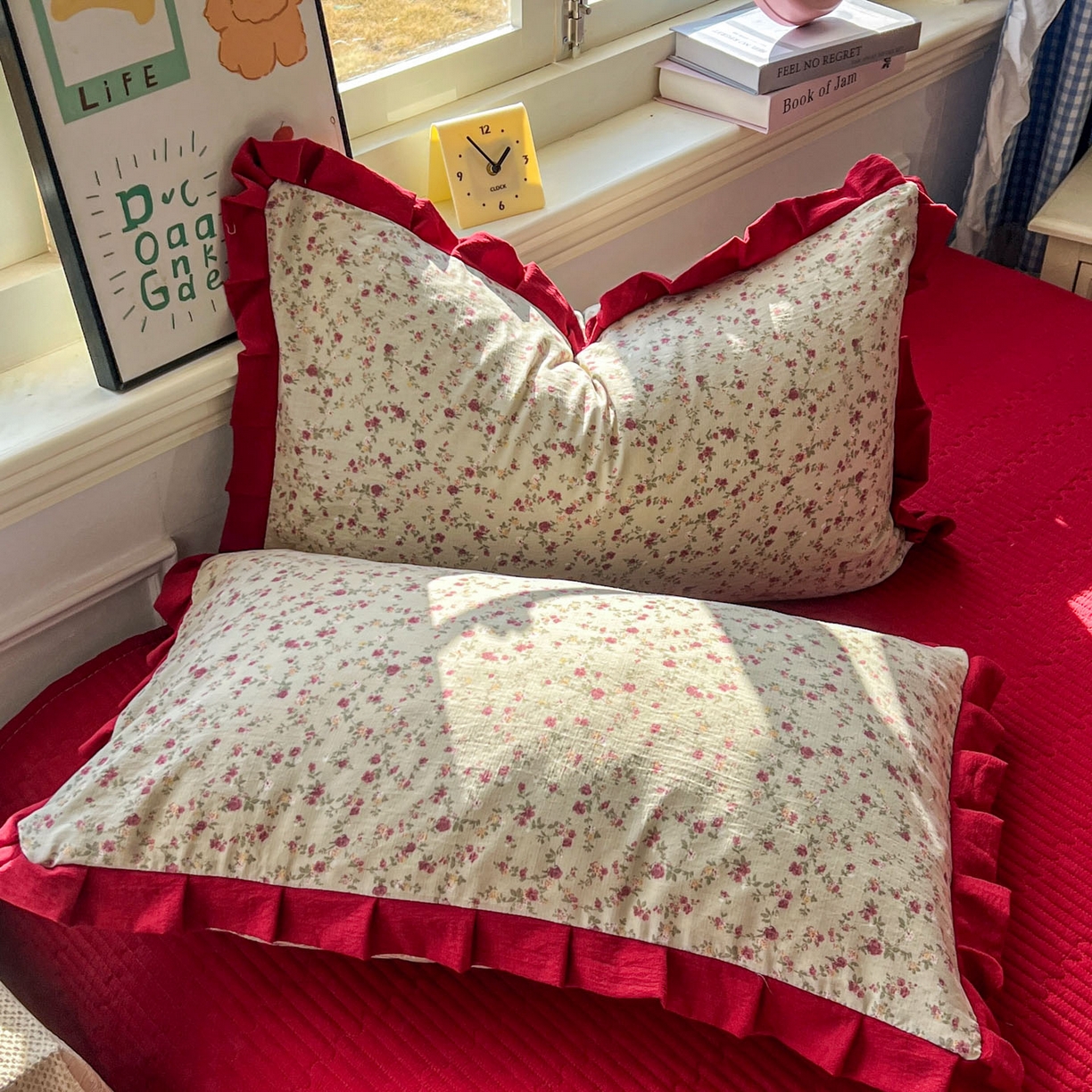 91家纺网 家纺一手货源 找家纺 美梦家纺 2026春夏新款云感皱皱纱床盖四件套 见花则喜