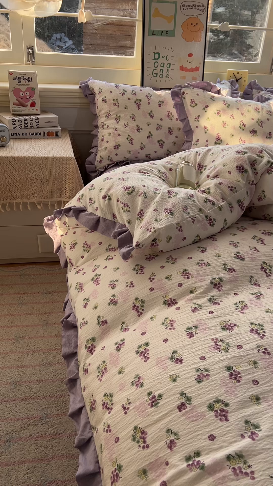 91家纺网 家纺一手货源 找家纺 美梦家纺 2026春夏新款云感皱皱纱床盖四件套 葡萄多多