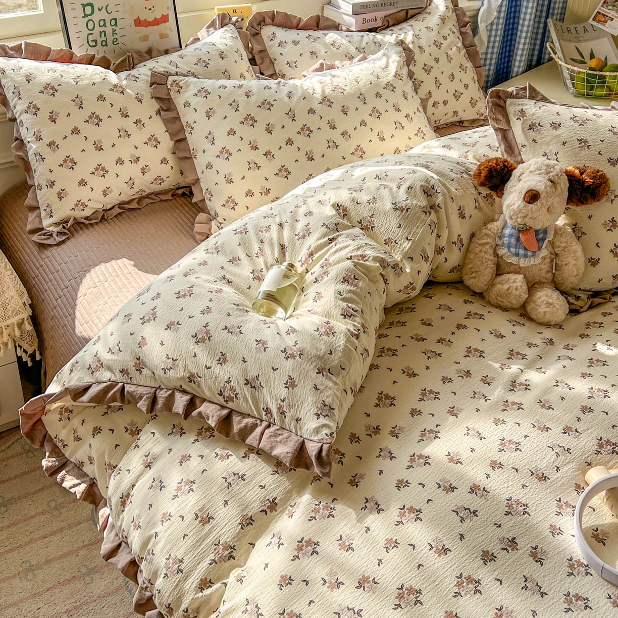 91家纺网 家纺一手货源 找家纺 美梦家纺 2026春夏新款云感皱皱纱床盖四件套 苏槿