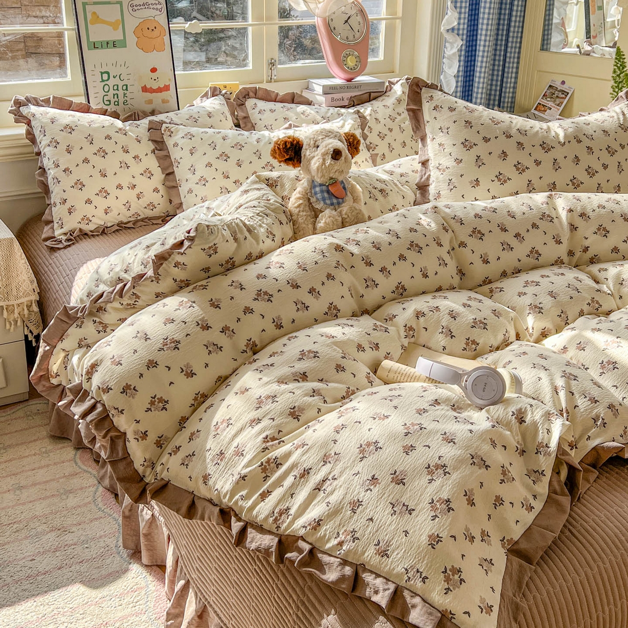 91家纺网 家纺一手货源 找家纺 美梦家纺 2026春夏新款云感皱皱纱床盖四件套 苏槿