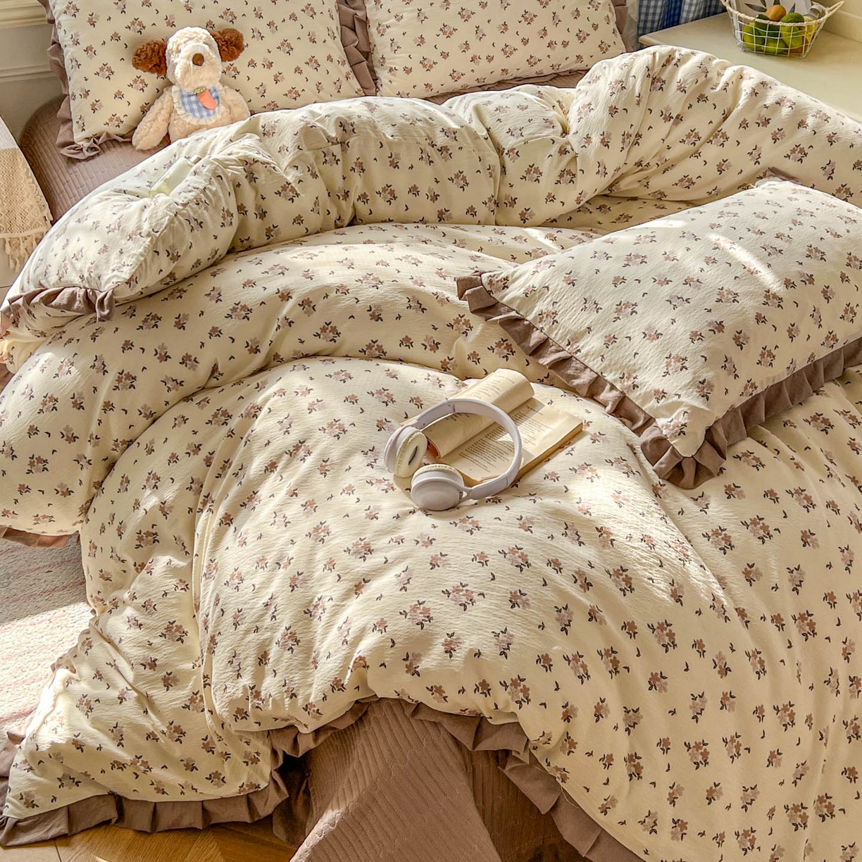 91家纺网 家纺一手货源 找家纺 美梦家纺 2026春夏新款云感皱皱纱床盖四件套 苏槿