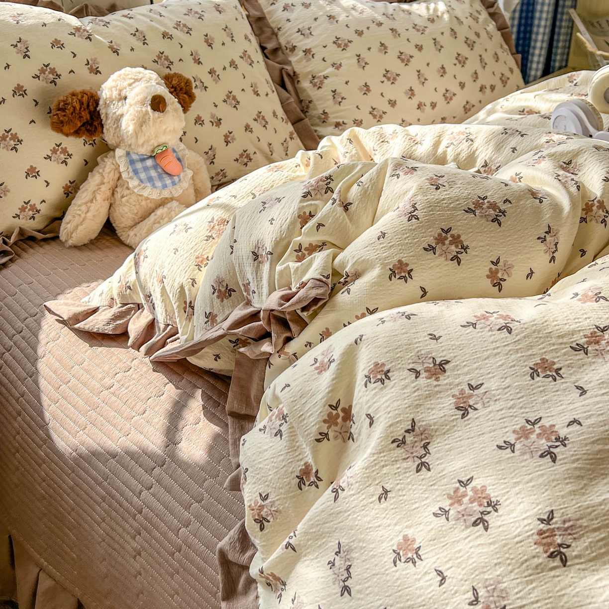 91家纺网 家纺一手货源 找家纺 美梦家纺 2026春夏新款云感皱皱纱床盖四件套 苏槿