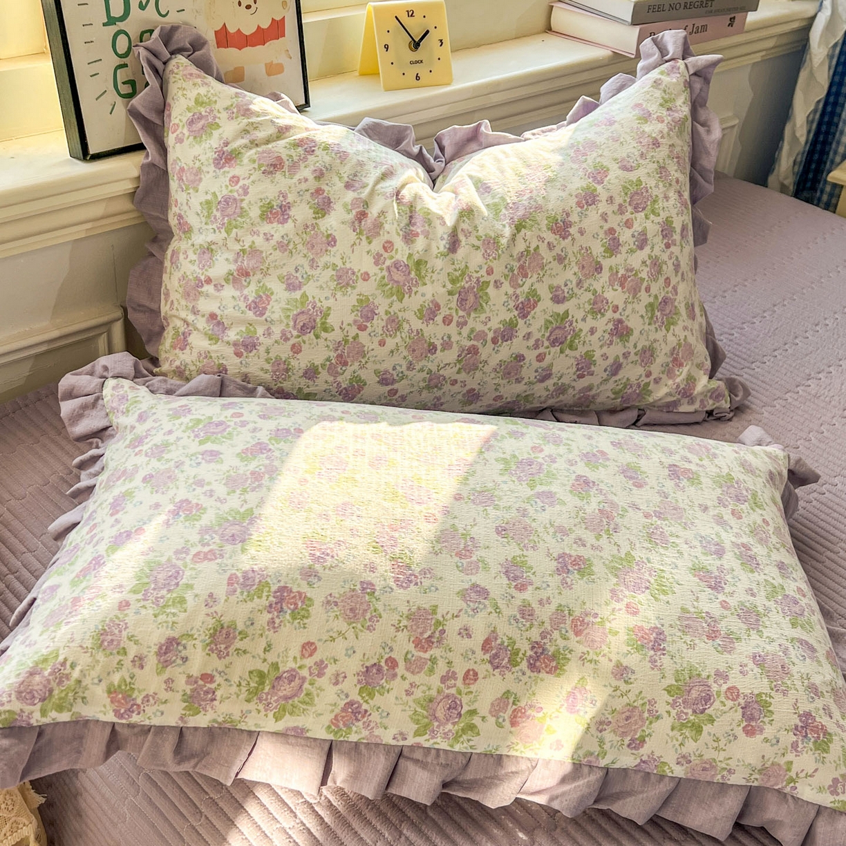 91家纺网 家纺一手货源 找家纺 美梦家纺 2026春夏新款云感皱皱纱床盖四件套 枝语花繁