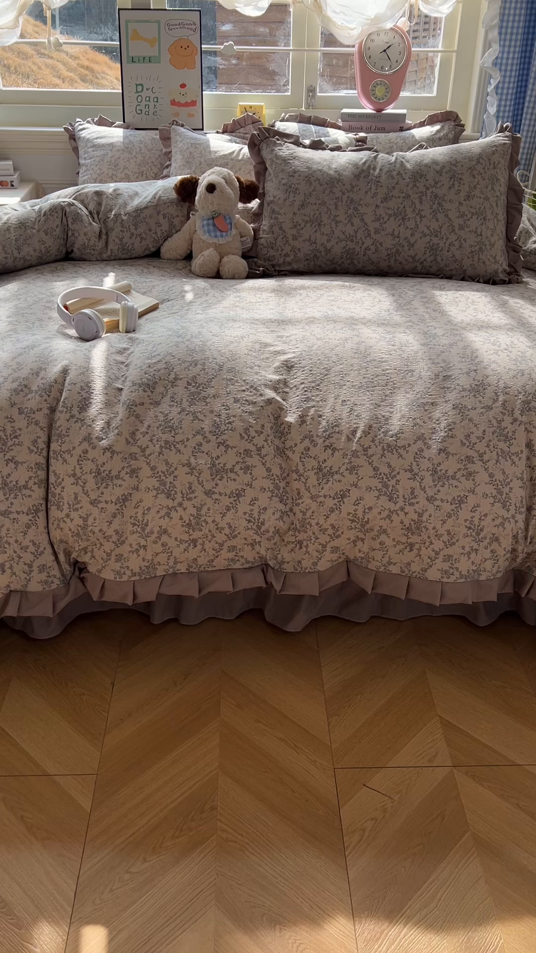 91家纺网 家纺一手货源 找家纺 美梦家纺 2026春夏新款云感皱皱纱床盖四件套 竹歆花语