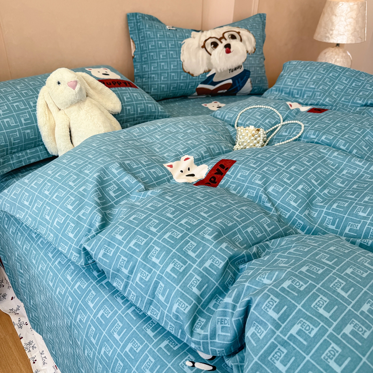 91家纺网 家纺一手货源 找家纺 壹贝家纺 2026新款全棉磨毛四件套系列 凯宝-蓝