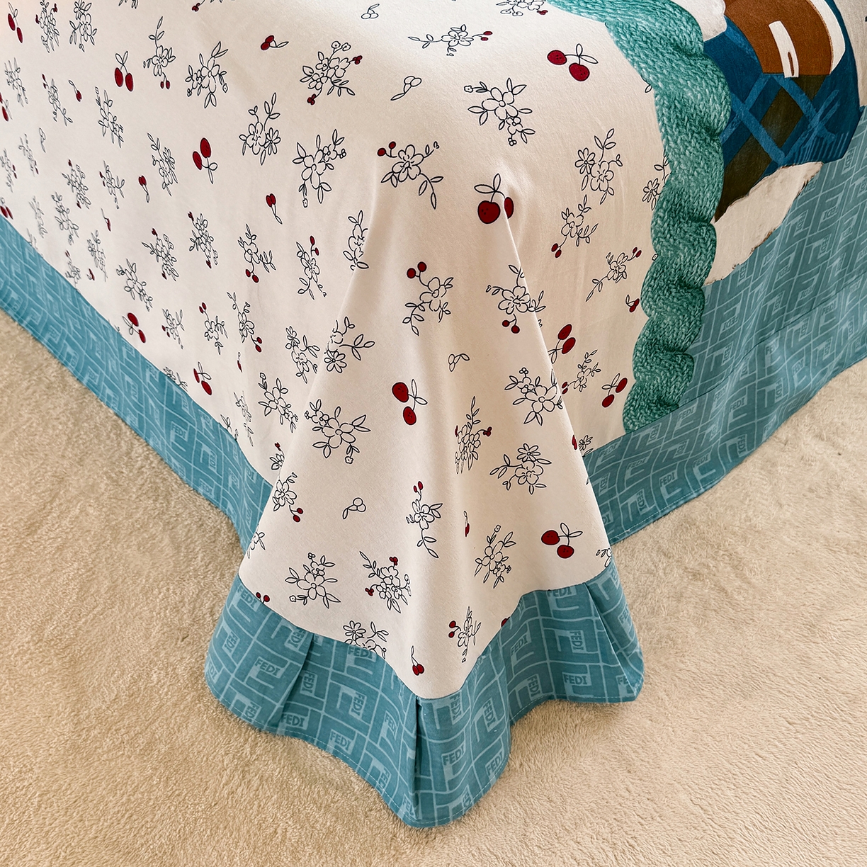 91家纺网 家纺一手货源 找家纺 壹贝家纺 2026新款全棉磨毛四件套系列 凯宝-蓝