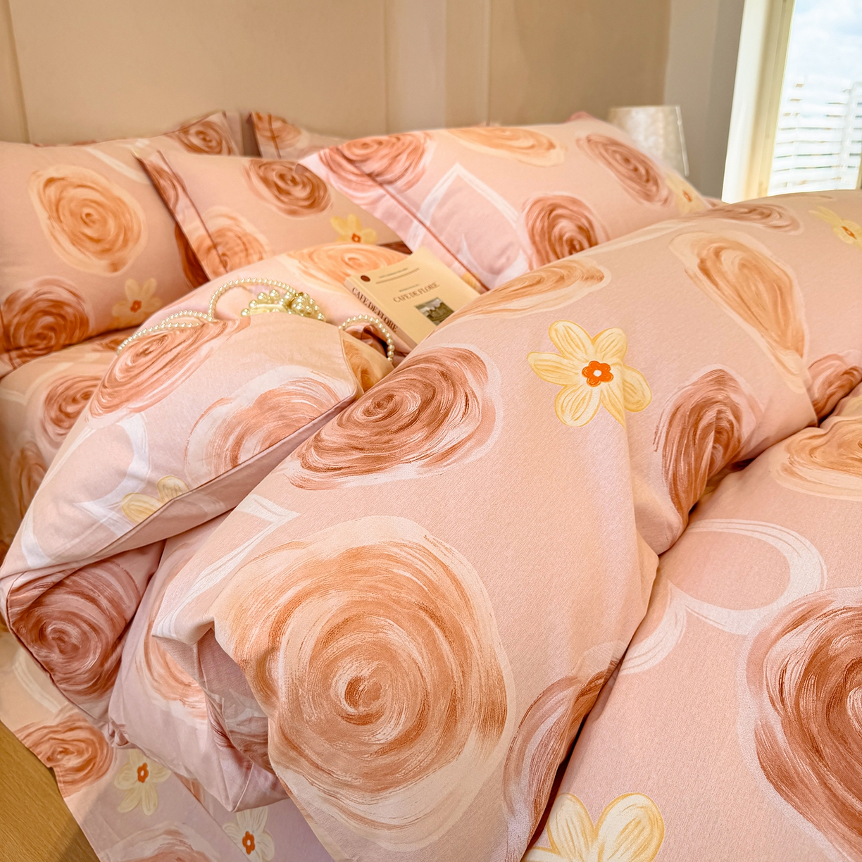 91家纺网 家纺一手货源 找家纺 壹贝家纺 2026新款全棉磨毛四件套系列 浪漫的事