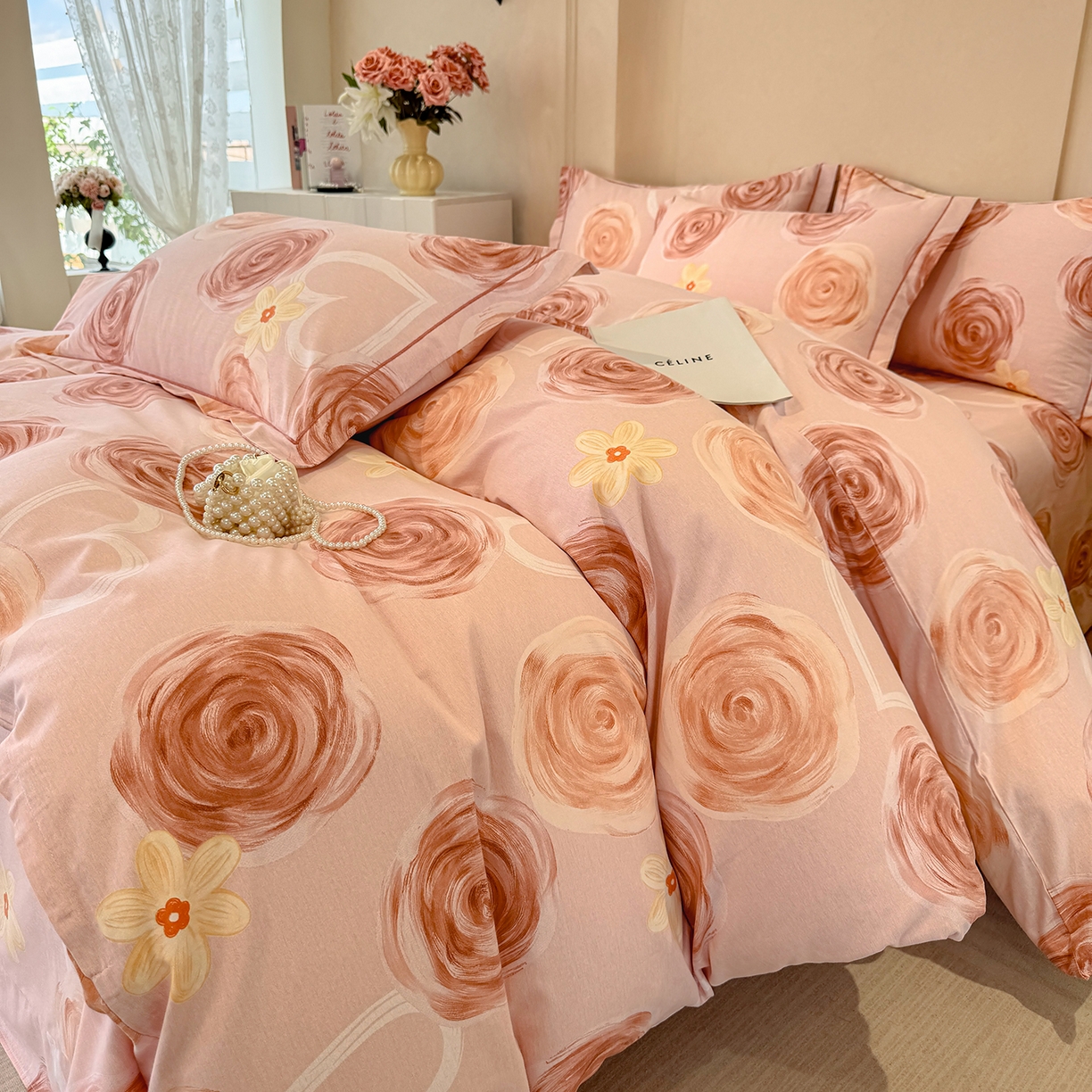 91家纺网 家纺一手货源 找家纺 壹贝家纺 2026新款全棉磨毛四件套系列 浪漫的事