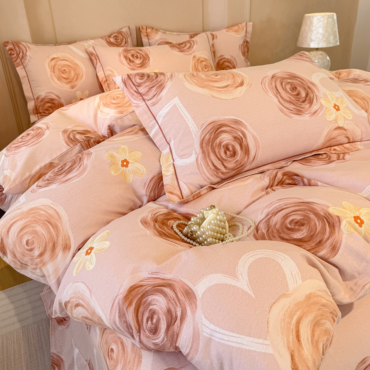 91家纺网 家纺一手货源 找家纺 壹贝家纺 2026新款全棉磨毛四件套系列 浪漫的事