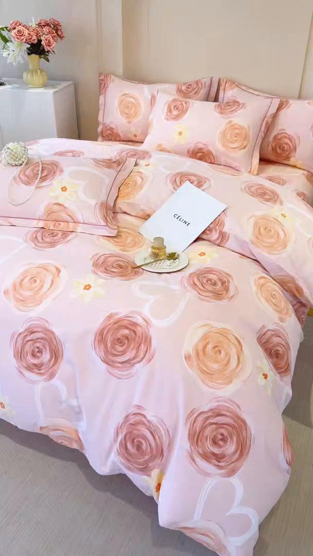 91家纺网 家纺一手货源 找家纺 壹贝家纺 2026新款全棉磨毛四件套系列 浪漫的事