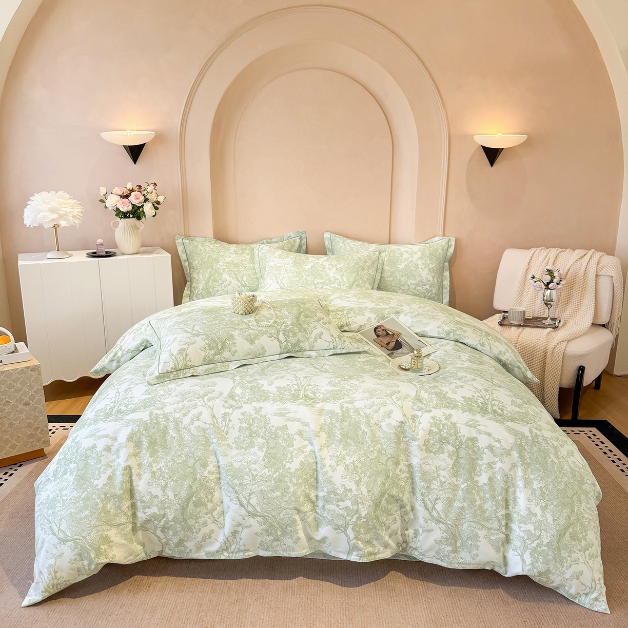 壹贝家纺 2026新款全棉磨毛四件套系列 年轮