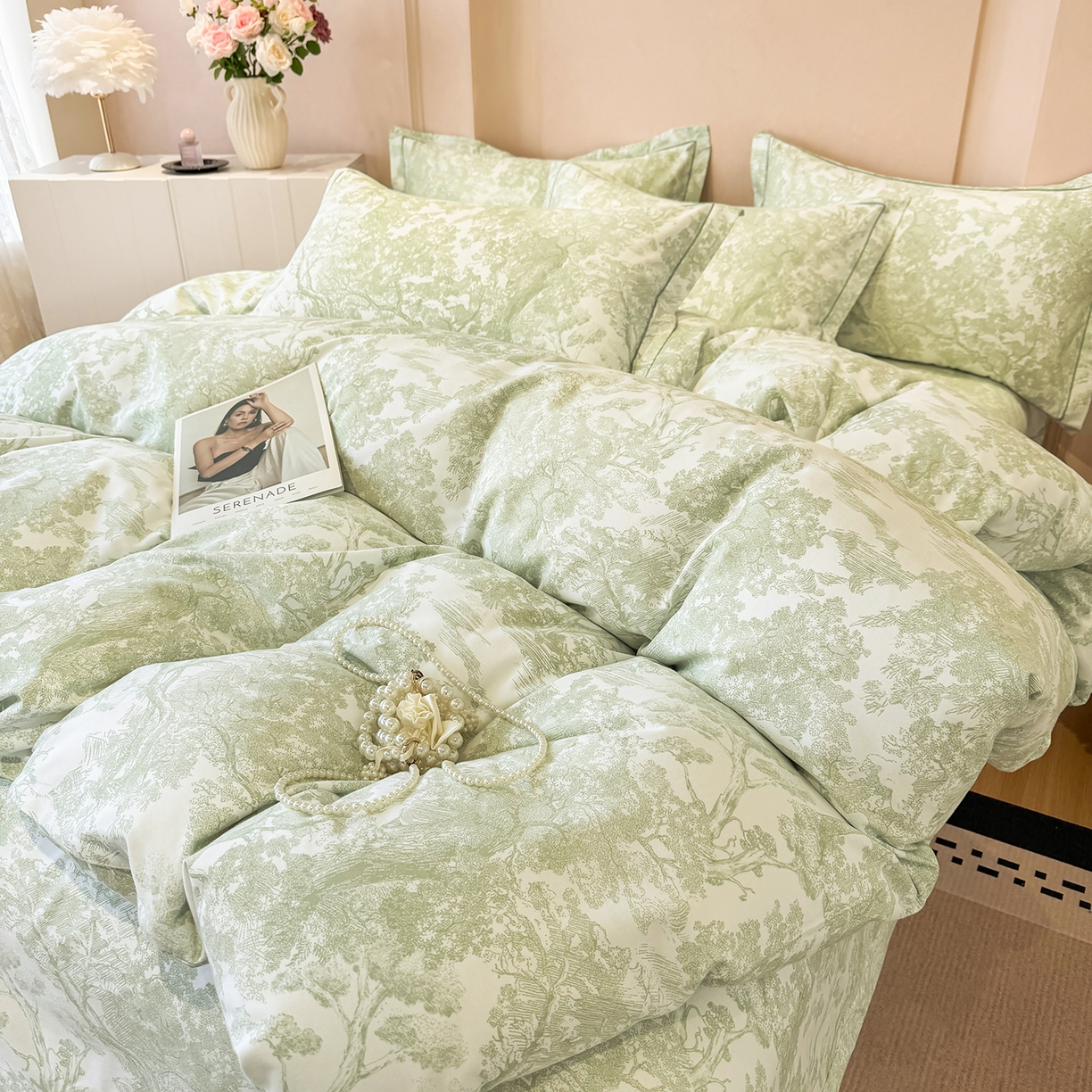 91家纺网 家纺一手货源 找家纺 壹贝家纺 2026新款全棉磨毛四件套系列 年轮