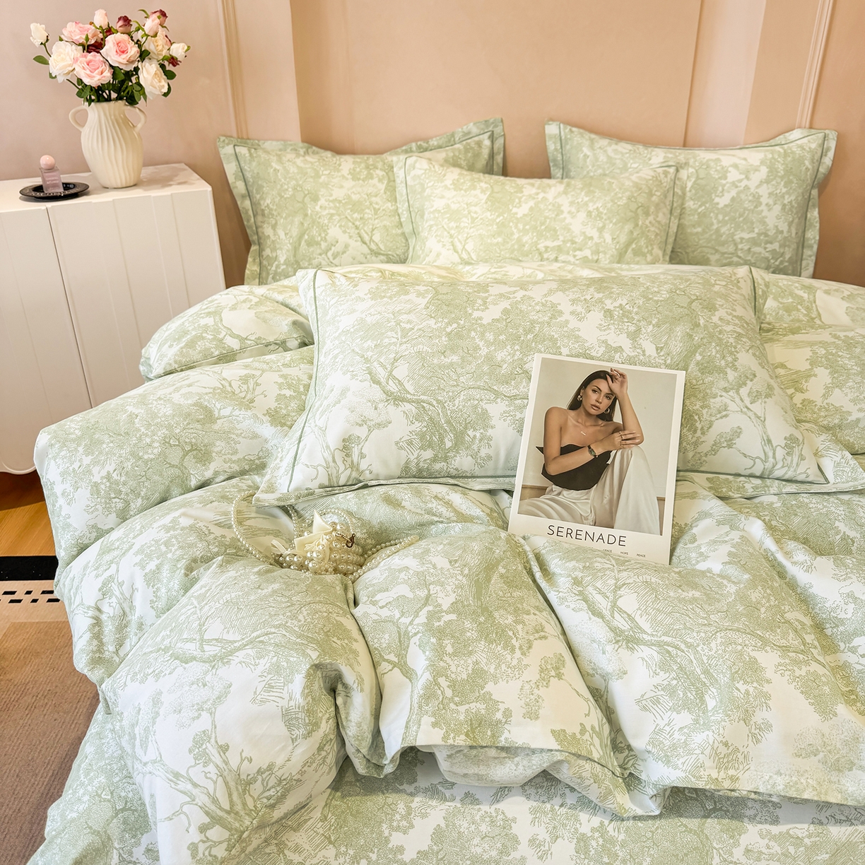 91家纺网 家纺一手货源 找家纺 壹贝家纺 2026新款全棉磨毛四件套系列 年轮