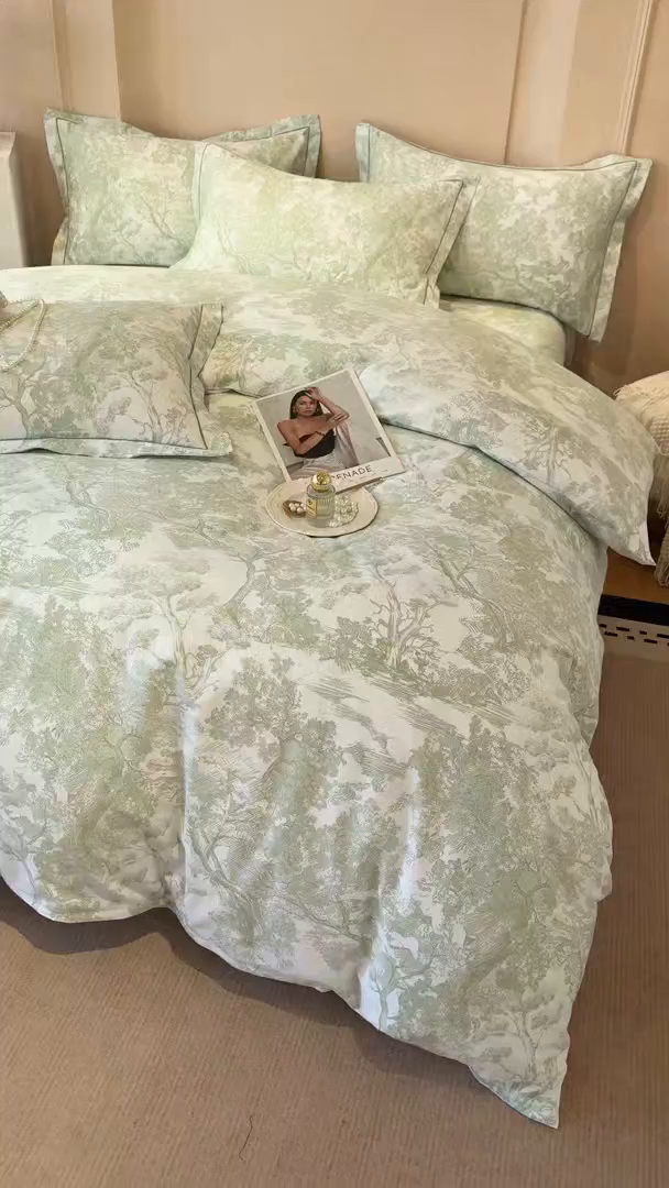 91家纺网 家纺一手货源 找家纺 壹贝家纺 2026新款全棉磨毛四件套系列 年轮