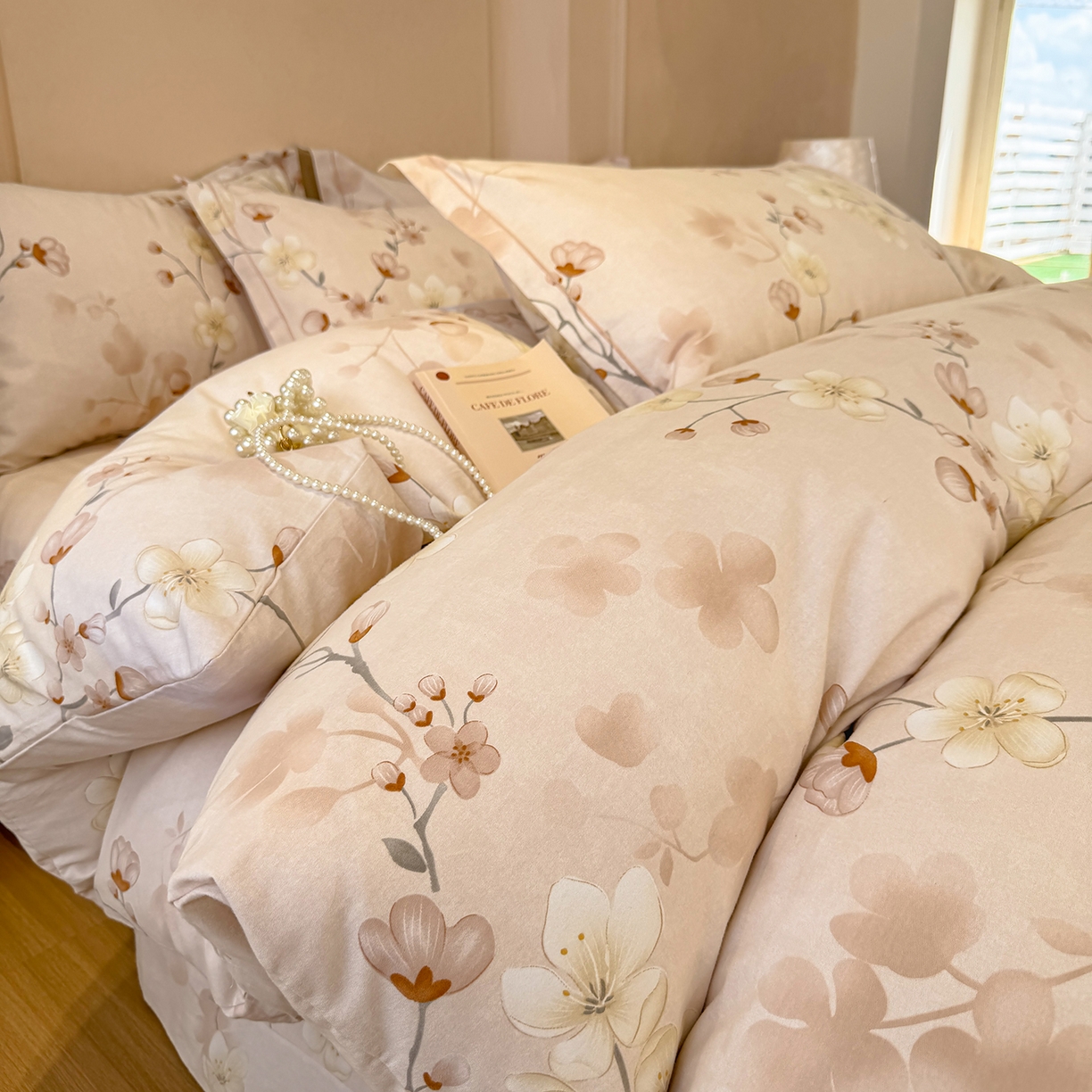 91家纺网 家纺一手货源 找家纺 壹贝家纺 2026新款全棉磨毛四件套系列 十里桃花