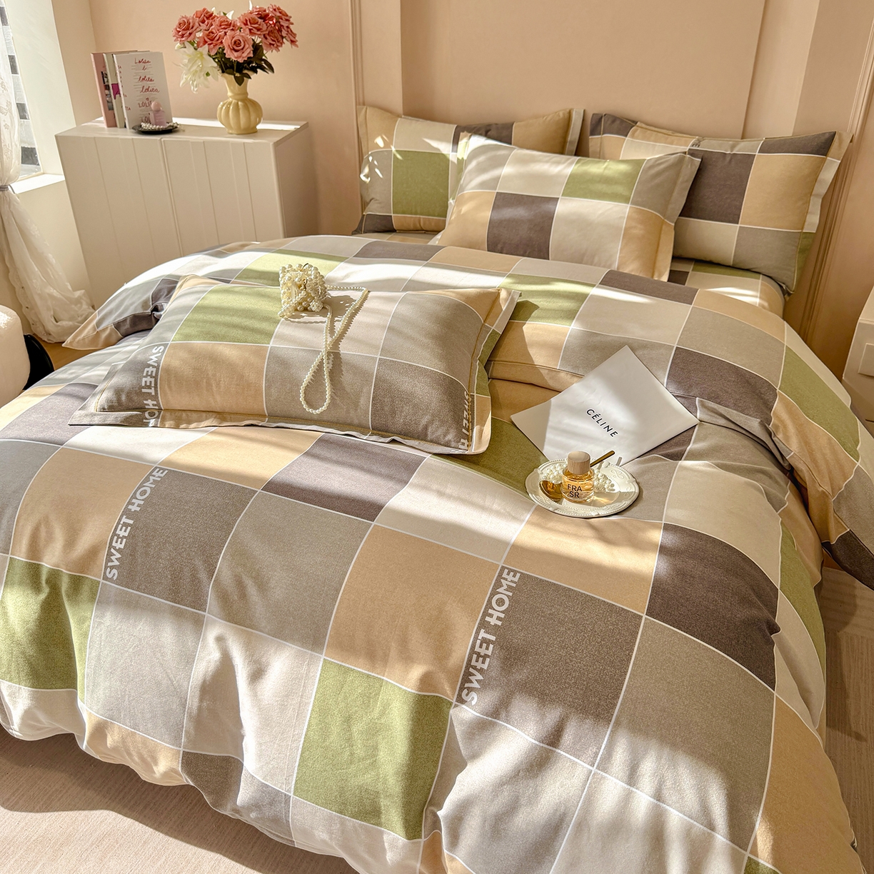 91家纺网 家纺一手货源 找家纺 壹贝家纺 2026新款全棉磨毛四件套系列 星辰