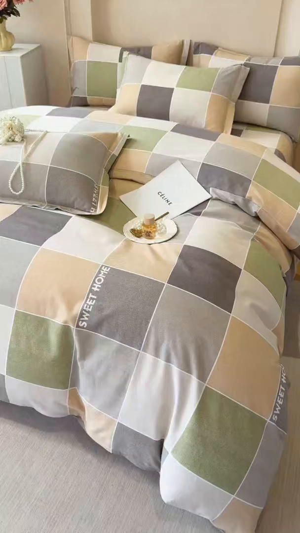 91家纺网 家纺一手货源 找家纺 壹贝家纺 2026新款全棉磨毛四件套系列 星辰